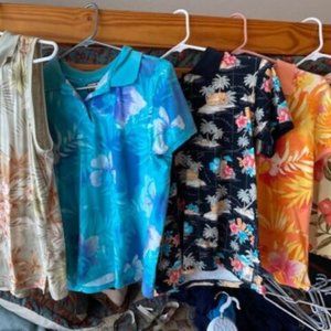 Lot of 5 * HAVANA JACK * TROPICAL POLO TOPS * all colors *SOFT w/ stretch ~ sz M